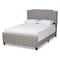 Baxton Studio Marion Grey Upholstered Button Tufted Queen Size Panel Bed 162-10327 - alternate 1